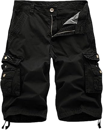 FOURSTEEDS Womens Cotton Zipper Front Multi-Pocket Twill Bermuda Women Cargo Shorts