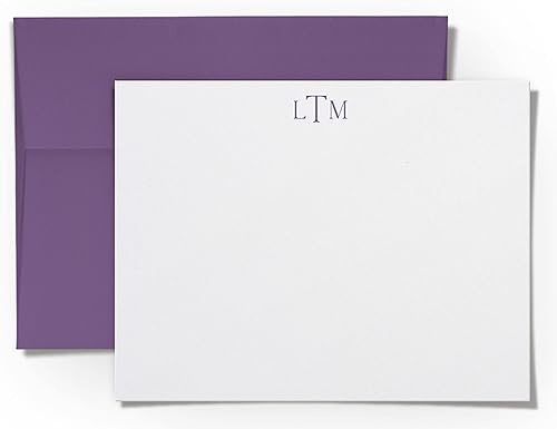 3 LETTER MONOGRAM Personalized Stationary Note Cards and Envelopes for Women Flat Note Cards Choose Your Envelope and Ink Colors