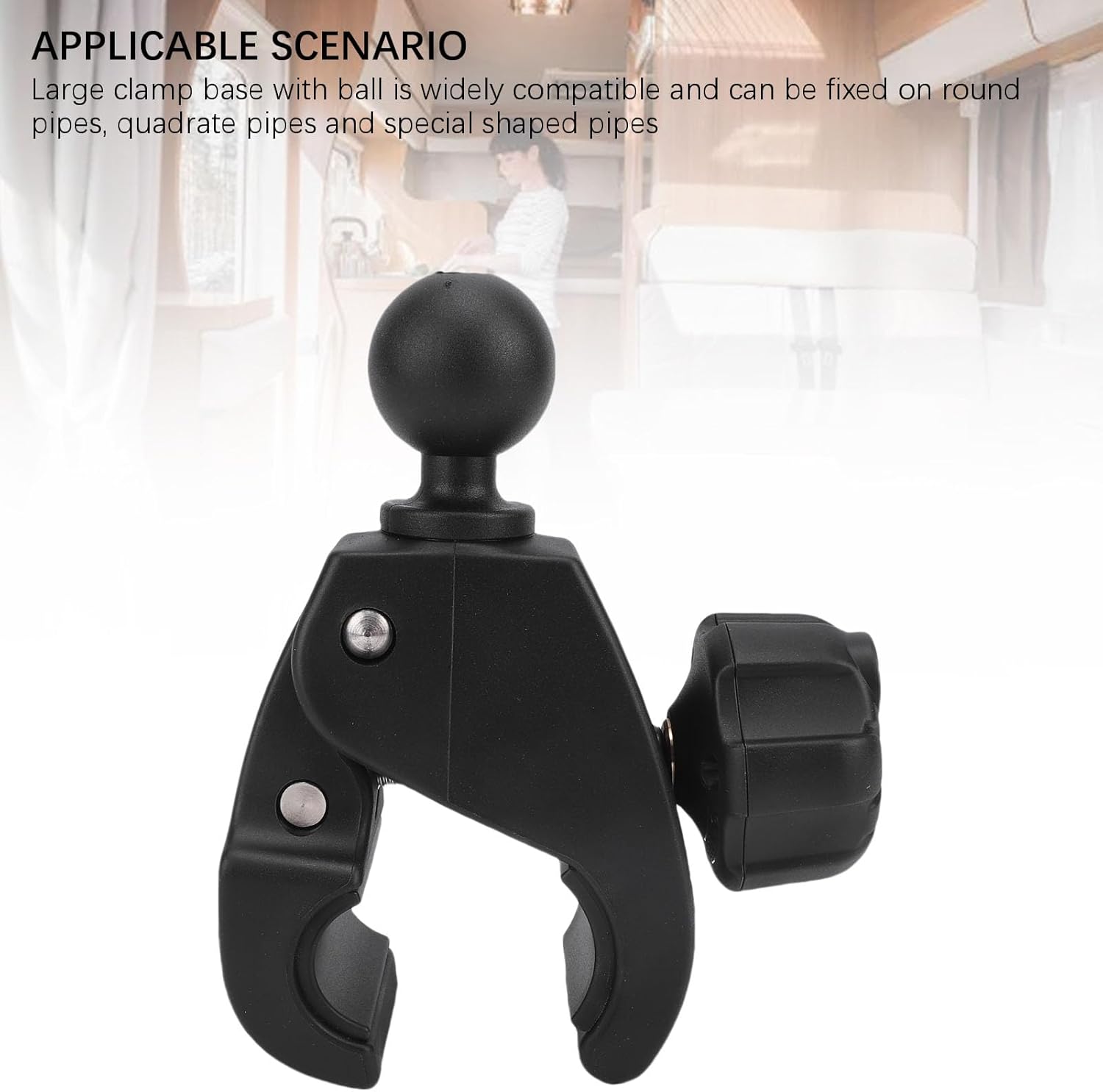 Vehicle Mount GPS System with Large Clamp Base, Fast Release, Stable Non Slip Design for Autonomous Driving Navigation Tablet, Made of Strong Nylon Rubber for Round and Square Pi