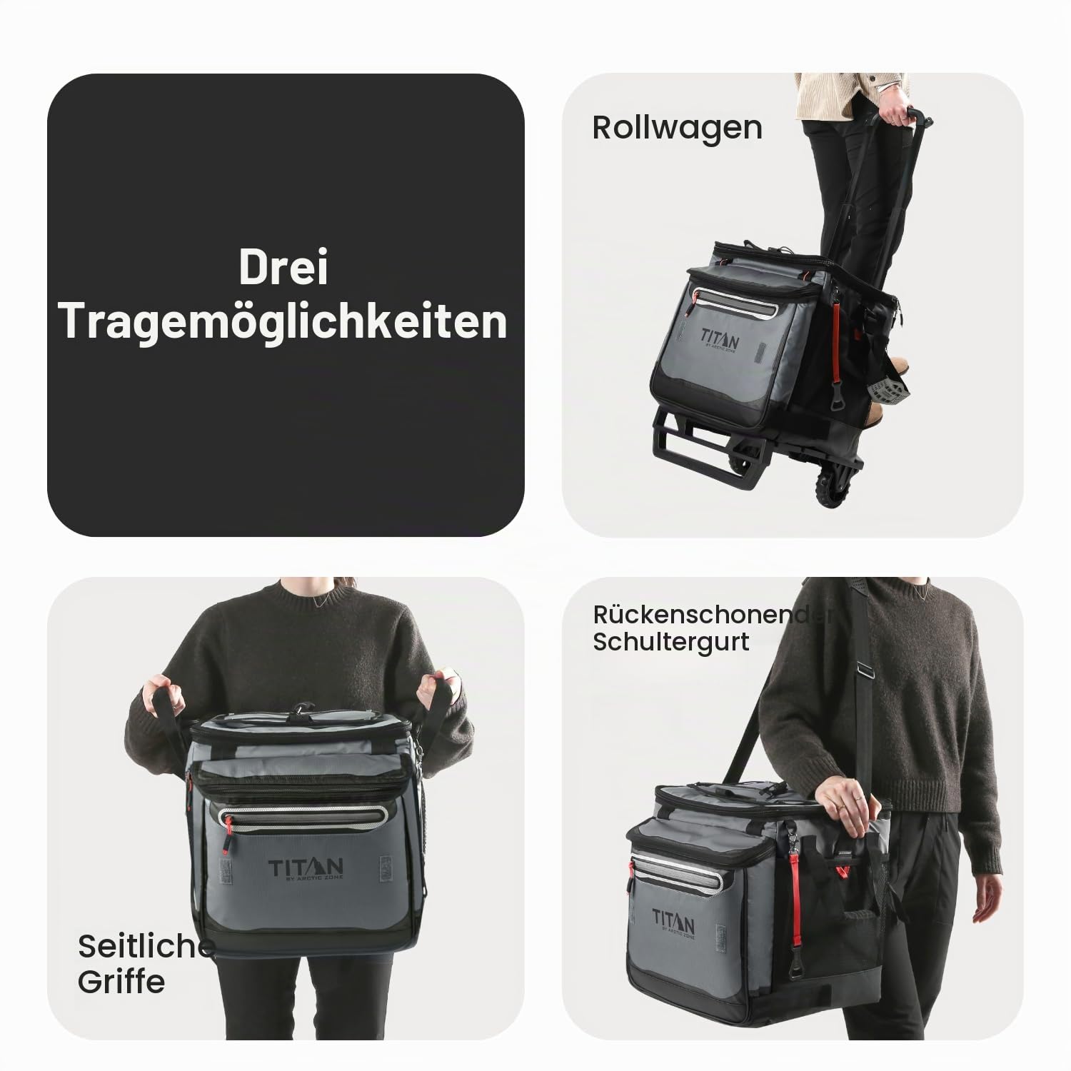 Titan Deep Freeze 60 (50+10) Dosenkühler mit Rädern und Rollwagen