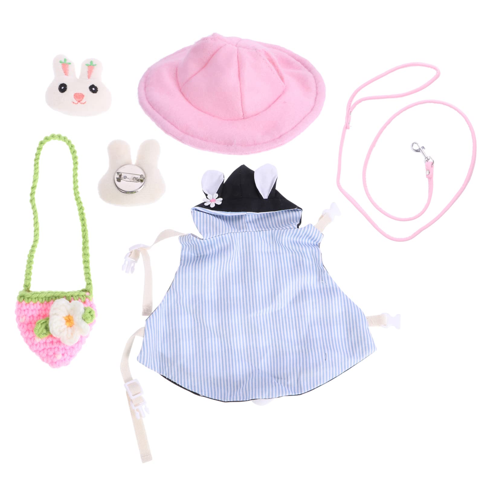Amosfun 3stücke Kleintier Geschirr Set Mit Leine Und Hut Atmungsaktive Weste Für Kaninchen Und Hamster Outfit Für Outdoor-aktivitäten Und Spiele Leicht Zu Reinigen Und Langlebig