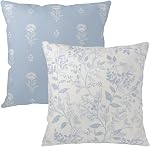 Vintage Floral Pillow Covers 18x18 Inch Set of 2 Antique Flower Block Print Throw Pillow Covers Brown Neutral Traditional Square Cushion Case Decoration for Couch Home Decor
