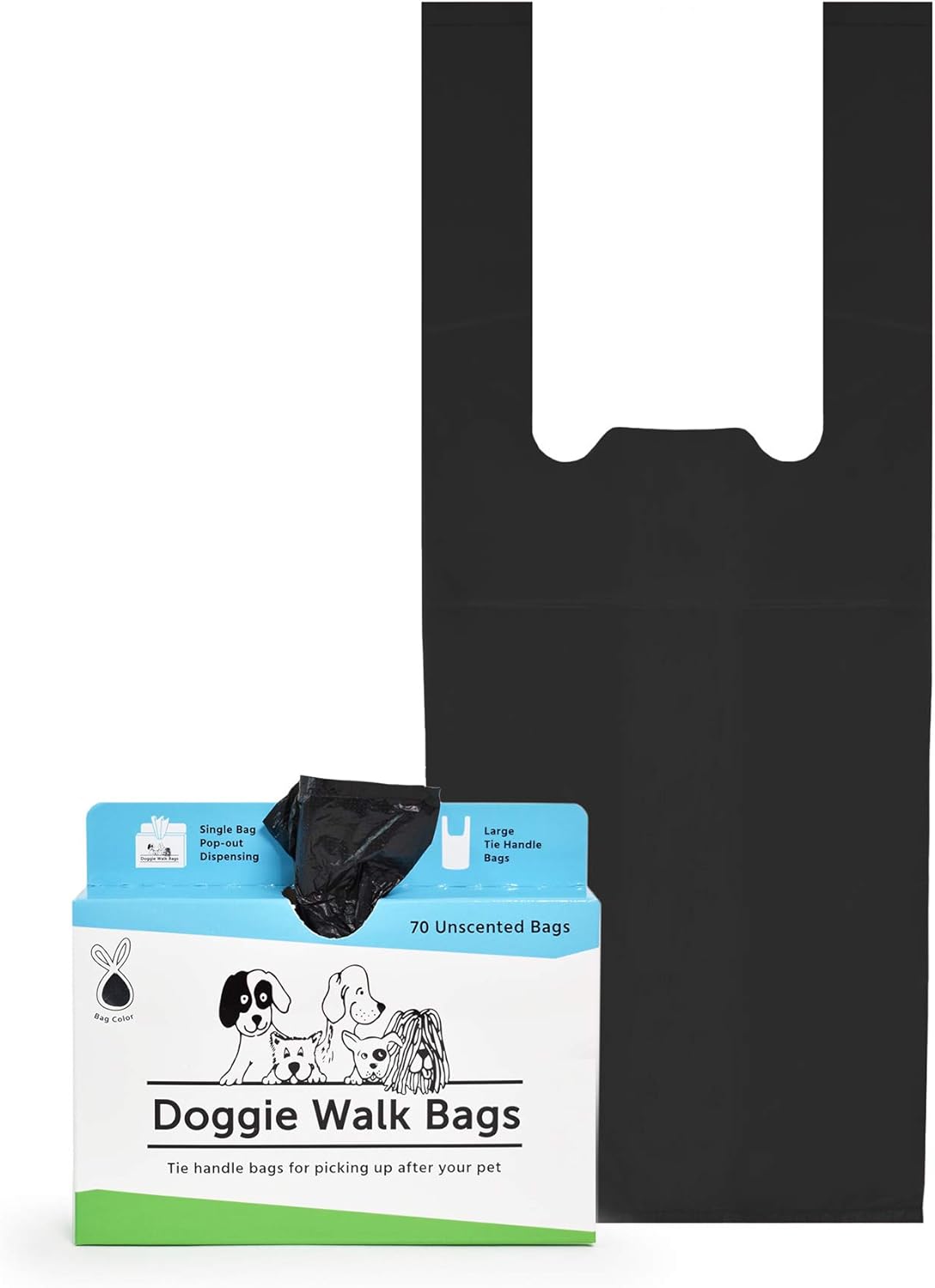 Doggie Walk Bags Extra Large Leak-Proof Dog Waste Bags with Easy-Tie Handle