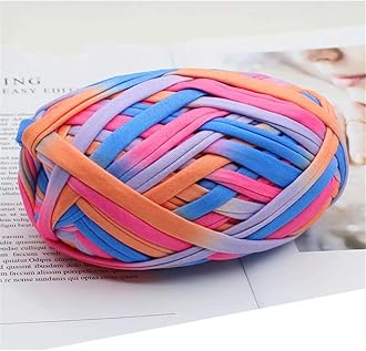 1 PCS Colorful T-Shirt Yarn Knitting Yarn Fabric Crochet Cloth for DIY Knitted Fabric Art (#57 Multi-Colored)