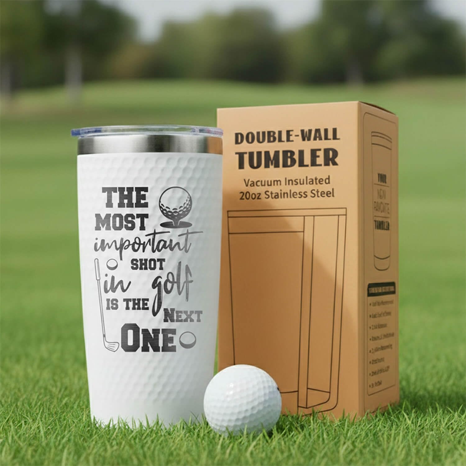 Gifts for Golfers - Funny Golf Ideas for Men Dad Husband Boyfriend Grandpa - 20oz Insulated Stainless Steel Golf Coffee Travel Mug Tumbler Cup - Birthday Valentine Fathers Day White Elephant Christmas - Image 7