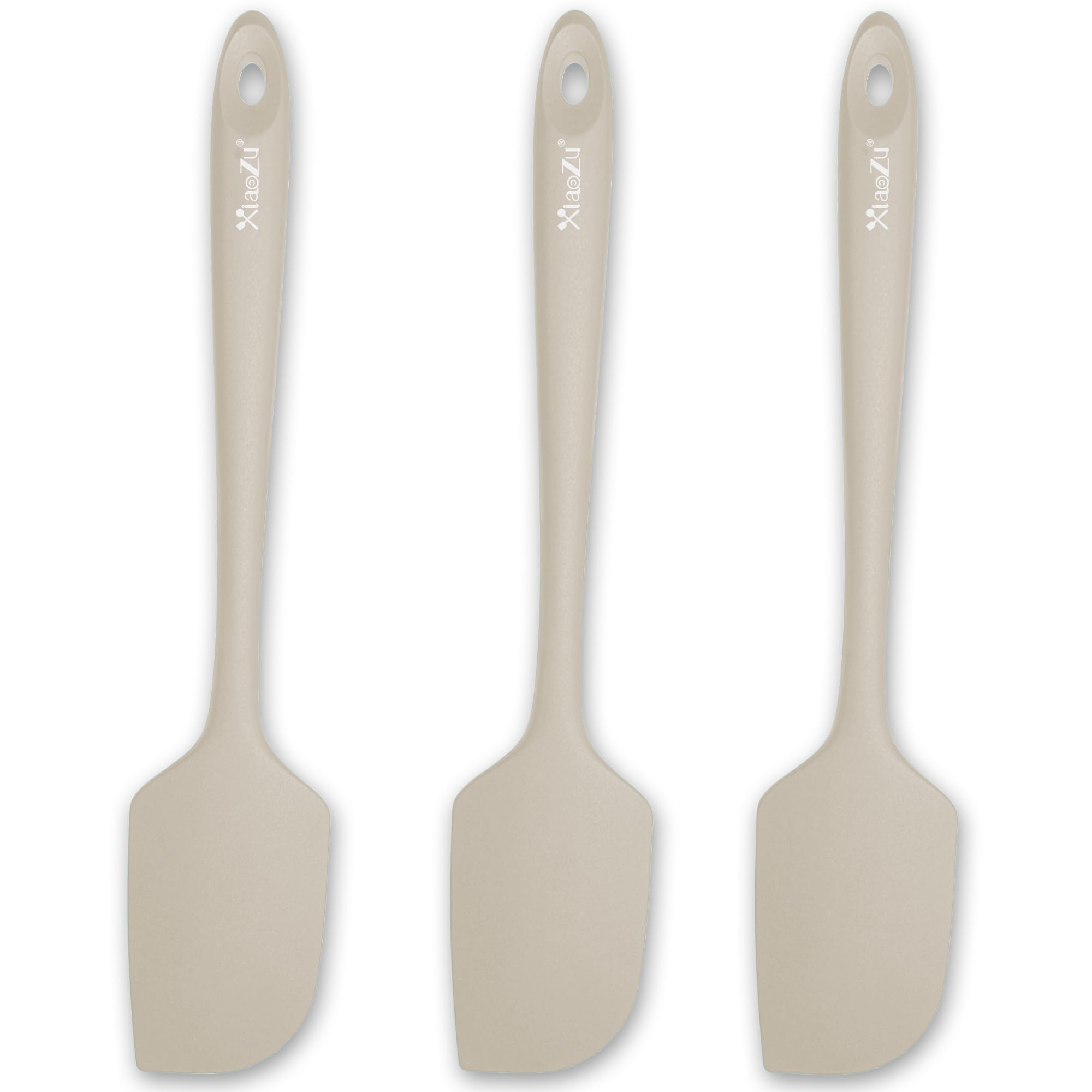 3 Pack Large Silicone Spatula for Kitchen,600°F Heat Resistant Rubber Spatulas for Baking,Cooking, Scraping,and Mixing,Non Stick Kitchen Utensils, BPA Free, 11.2 in (Khaki)