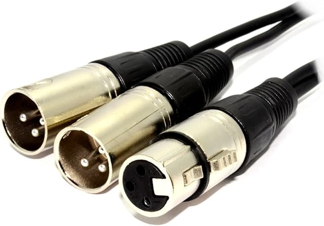 kenable Balanced XLR Female to Twin XLR 3 Pin XLR Plugs Splitter Cable 1.5m [1.5 metres]