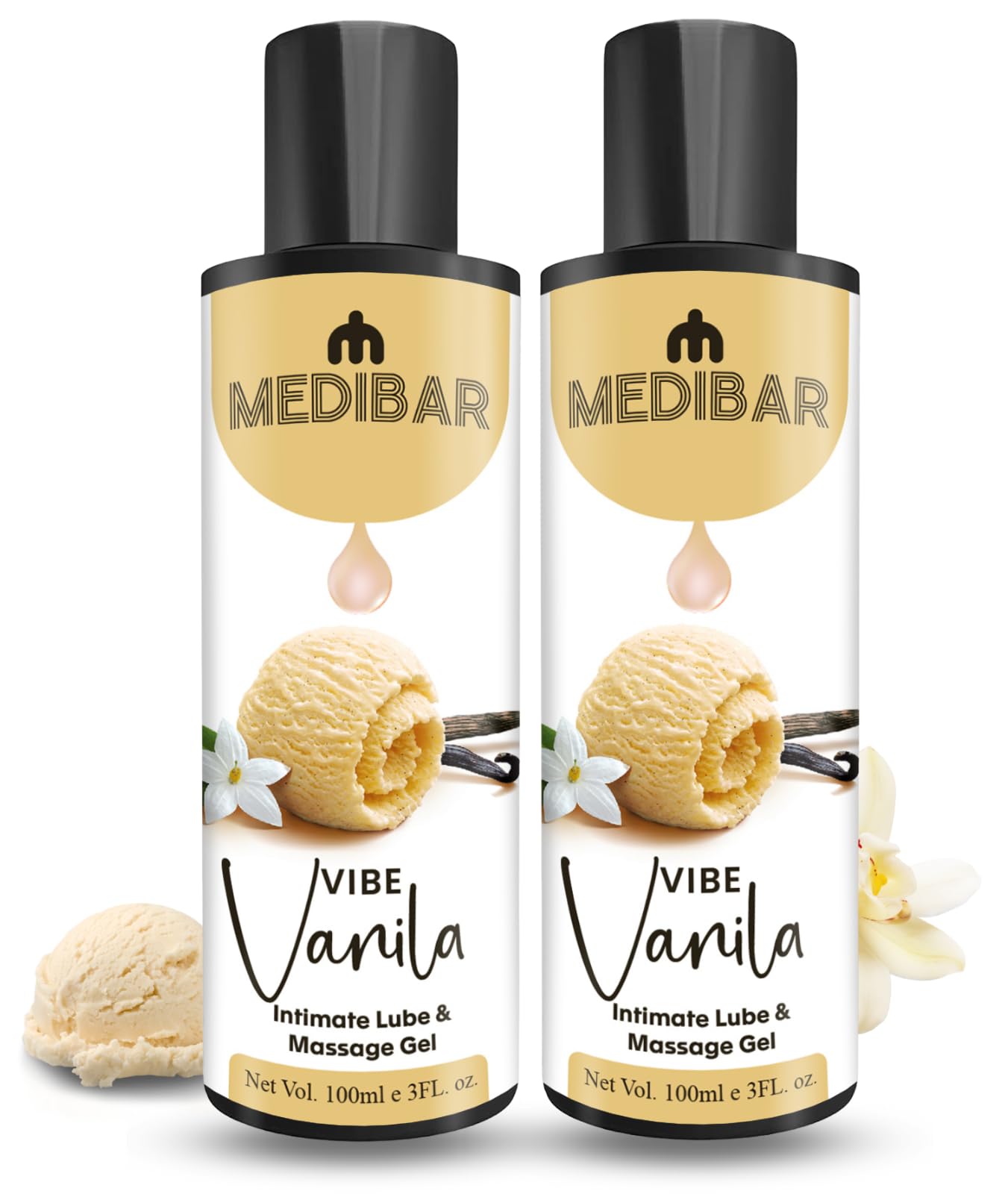 MEDIBAR Sensual Massage Lube Intense Lubricant Gel For Men & Women - 200ml | Vanila | Water based lube-image-41