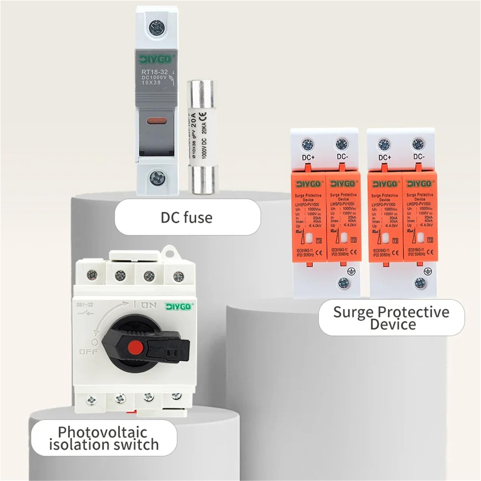 Quadro combinatore fotovoltaico solare CC 1000 V 1 ingresso 1 uscita con protezione da sovratensioni e fulmini Fusibile CC MCB SPD Scatola impermeabile IP65