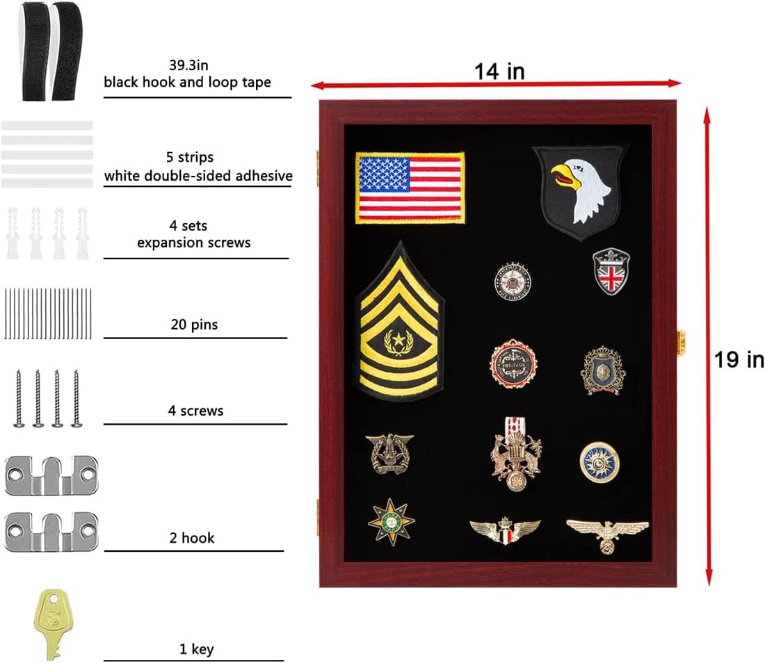 VERANI Pin Display Case Badge Display Frame Large Mahogany for Beach Tags image 2