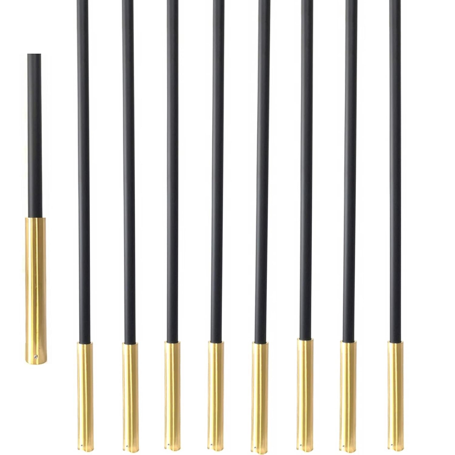 5/8" Round Iron Baluster Brass Base Shoes with Set Screw 6 inch High Pack of 10pcs (Only Shoes, No Balusters) (6inch)
