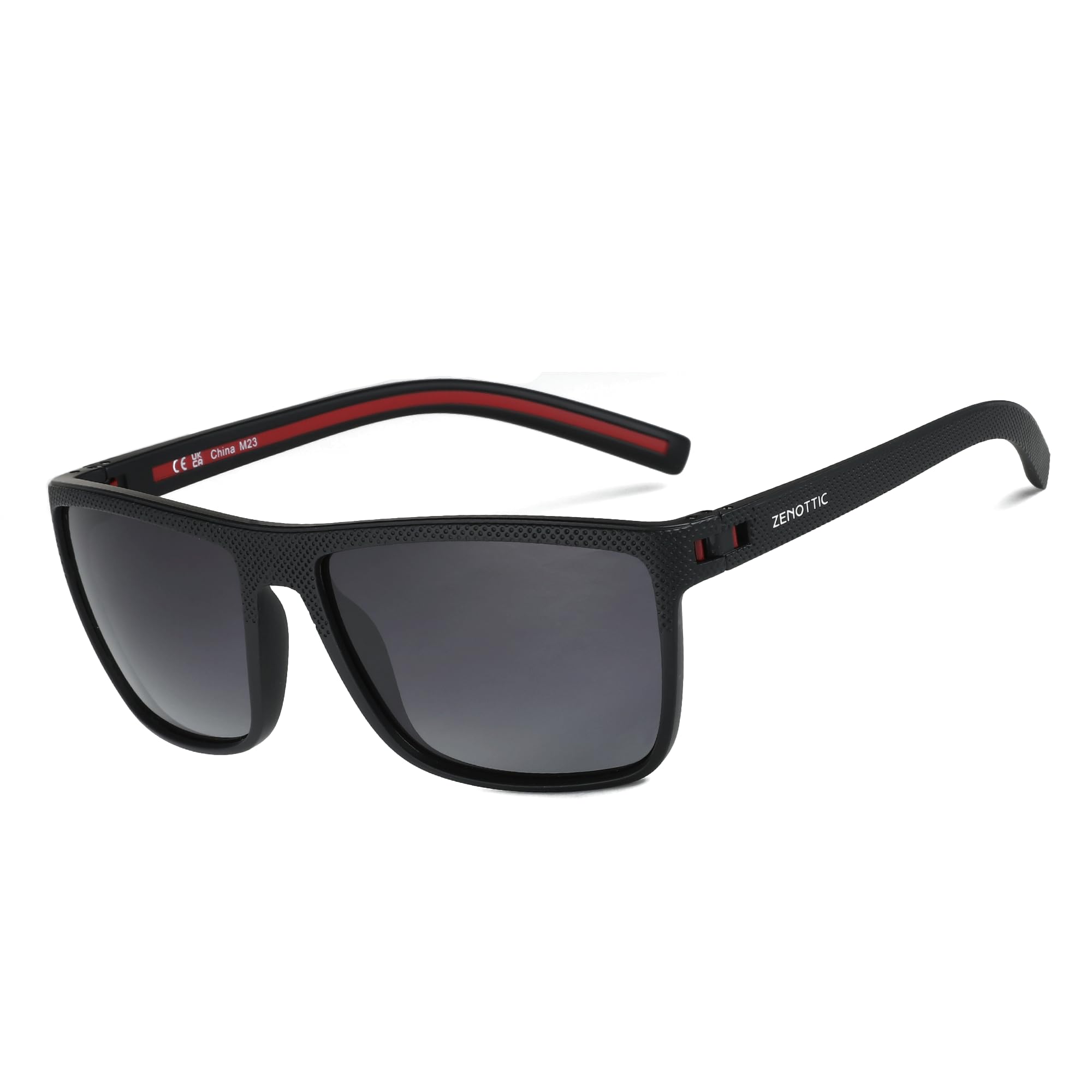 ZENOTTIC Occhiali da sole polarizzati uomo leggero TR90 montatura UV400 protezione occhiali da sole quadrati
