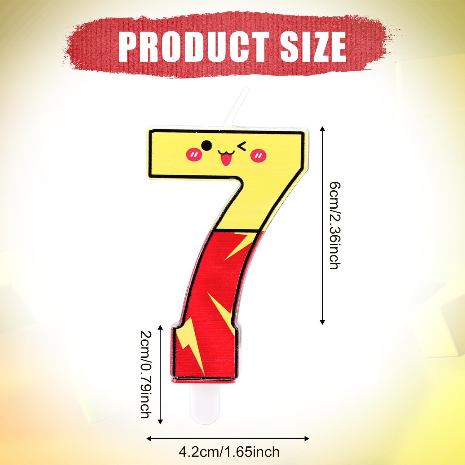 Bougie De Gâteau D'Anniversaire De Dessin Animé, Bougie D'Anniversaire Rouge Et Jaune Bougie En Forme De Numéro Décorations De Gâteau D'Anniversaire Pour Fête Sur Le Thème Du Dessin Animé (Numéro 5