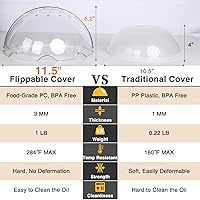 Vista 6 de LOPEZTEK Cubierta de salpicaduras de microondas, cubierta de microondas abatible para alimentos, protector de salpicaduras de horno de microondas