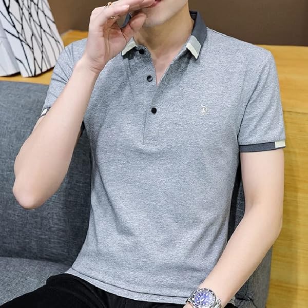 YFQHDD T-Shirt in Cotone t-Shirt in Cotone a Maniche Corte (Color : Gray, Size : M Code)