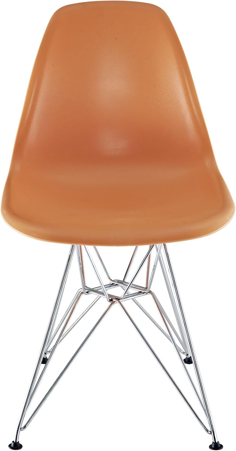 Bеѕt Dеаl Prоduсt Modway Paris Mid-Century Modern Molded Plastic Dining Chair with Steel Metal Base in Orange, One Buу 1 gеt 1 Modway Paris Mid-Century Modern Molded Plastic Dining Chair with Steel Metal Base in Orange, One