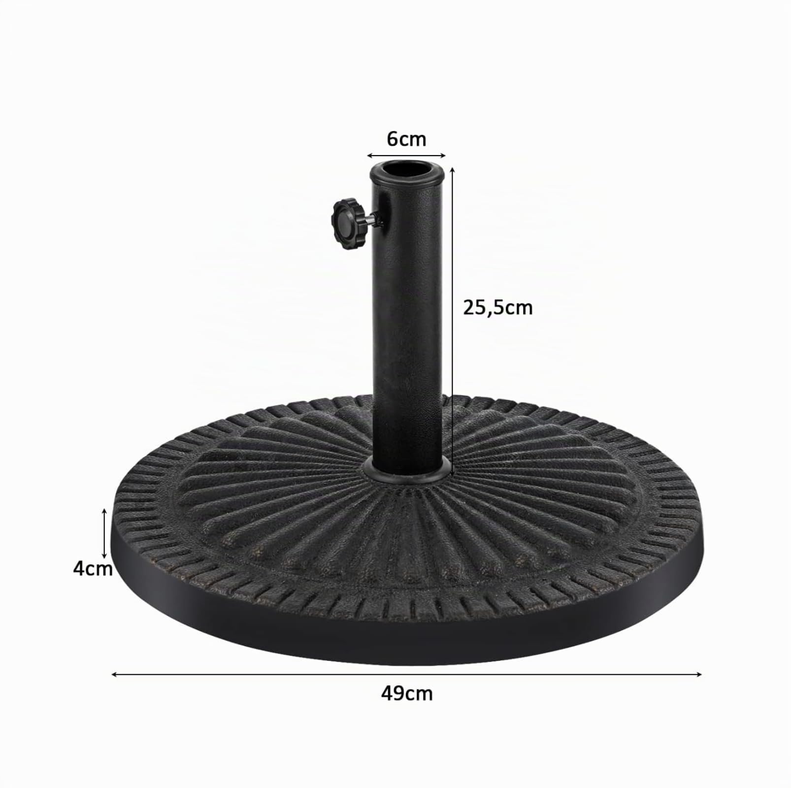GOPLUS - Pie de sombrilla de resina de 15 kg, soporte de sombrilla redondo con botón giratorio, adecuado para postes de paraguas de Φ 38/48 MM, base de sombrilla para jardín, terraza, playa, patio