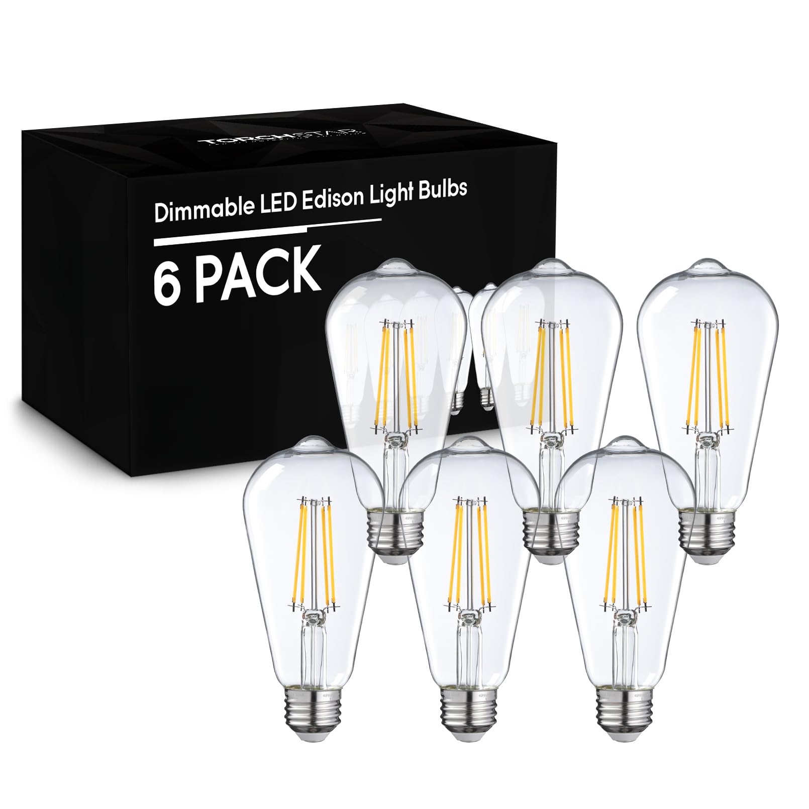 TORCHSTAR ST64 LED Bulb Dimmable, LED Vintage Edison Light Bulbs