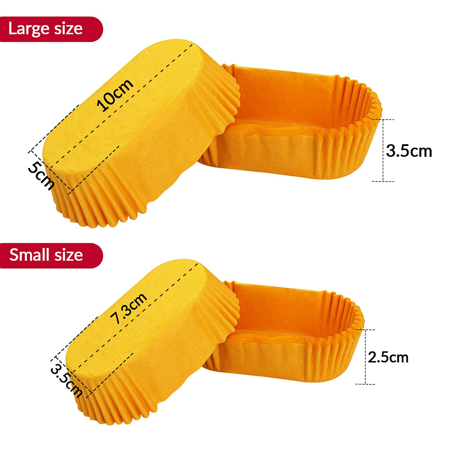 Fodera ovale da 1000 pezzi per pane per cottura, carta da parchment utilizzabile per muffin per cupcake (giallo, L)