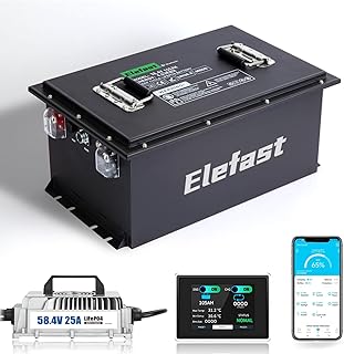 105AH 36V Lithium Golf Cart Battery with 25A Fast Charger and 2.8-inch LCD Touchscreen,Built-in 200A BMS and Bluetooth,Up to 6000+ Deep Cycle,Perfect for Golf Carts,Club Car,Lawnmower