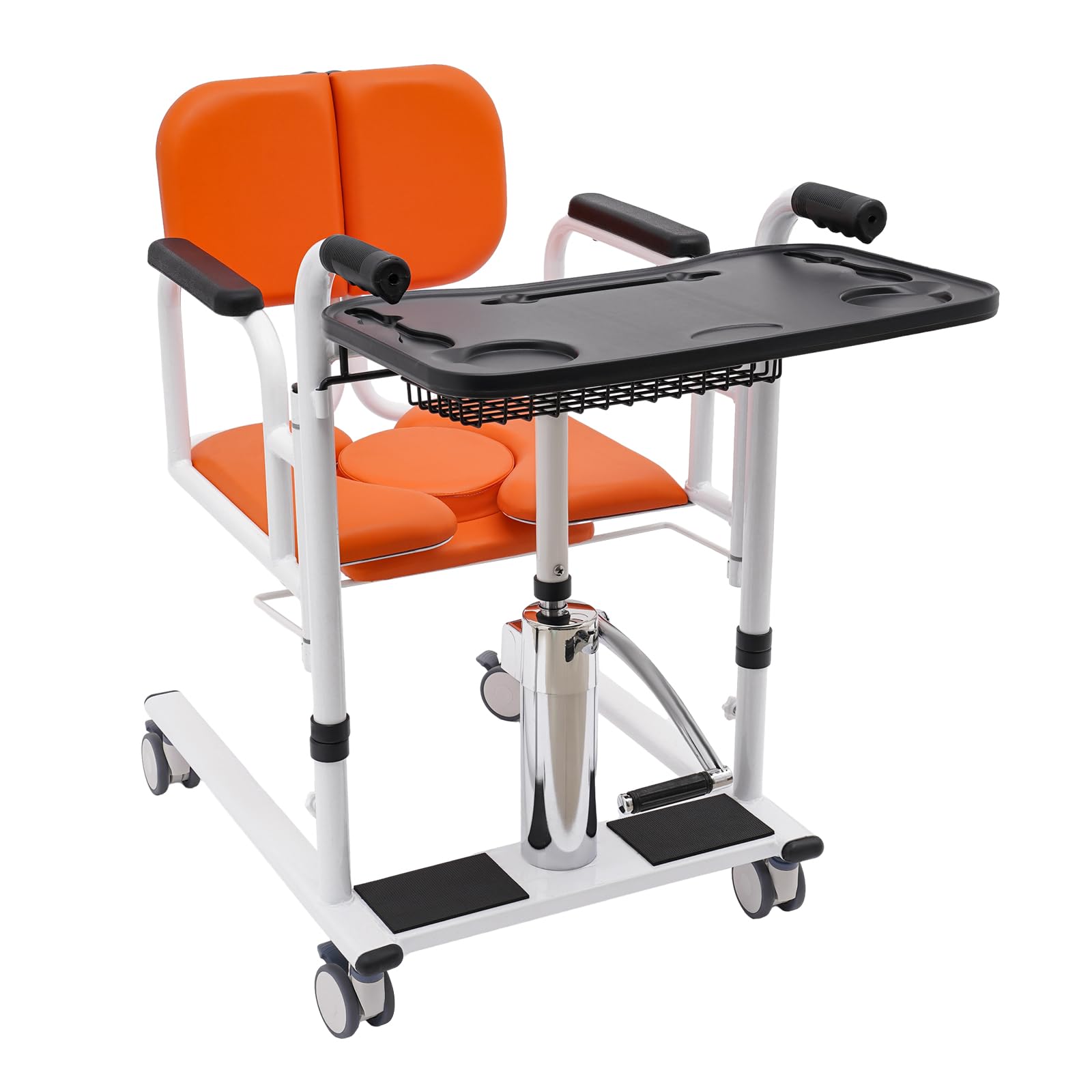 Elevador hidráulico para pacientes, silla de ruedas de transporte portátil, silla de ducha con ruedas, silla de ruedas para el hogar, altura regulable, silla de baño para enfermos, personas