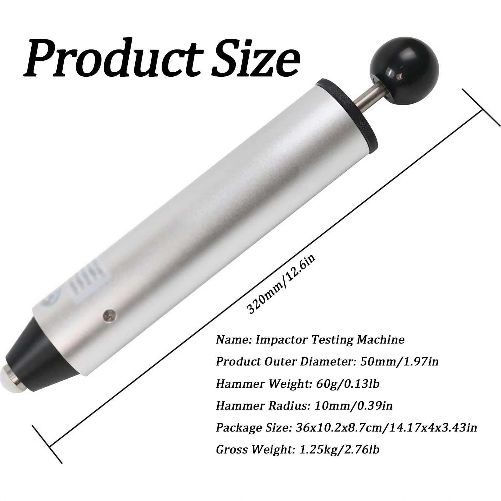 Impactador Universal de Martillo de Resorte - Probador de Resistencia mecánica para electrónica, Niveles de energía de 0,2 J a 1,0 J, Radio de 10 mm, máquina de Prueba de Impacto