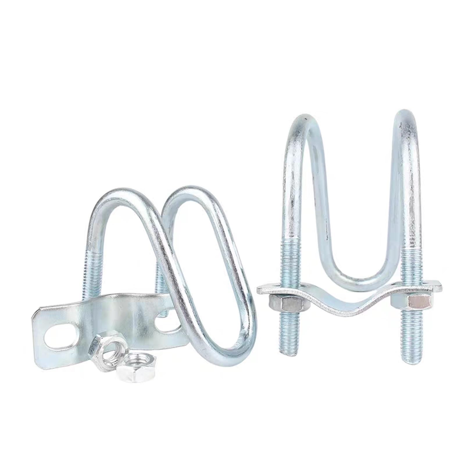 Cross Pipe Clamp, U Bolt M8 Multiple Sizes Galvanized Double U-Clamp for Greenhouse Scaffolding(M8x25x25mm)