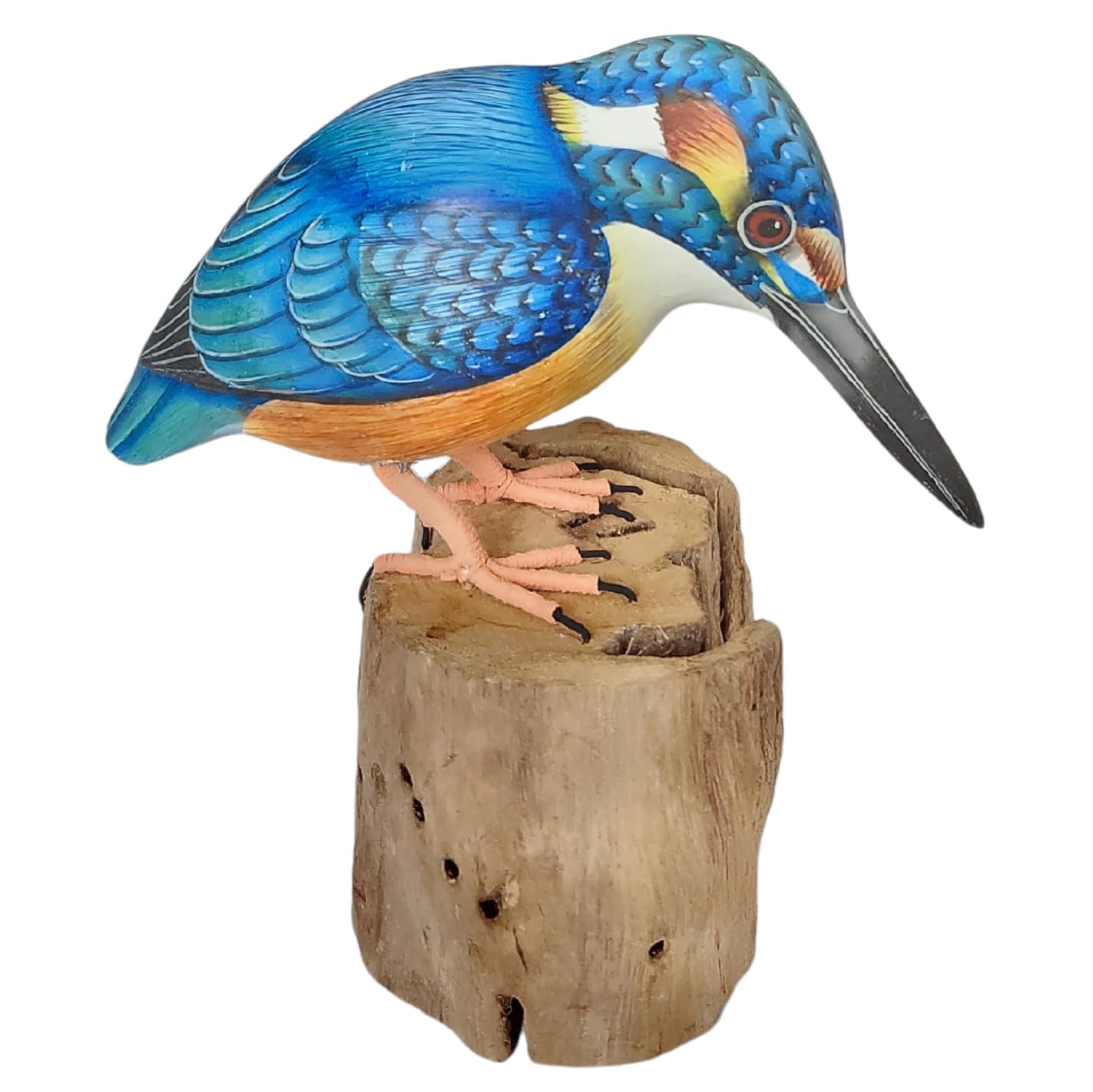 Purity Style Kingfisher Hand Carved Wooden Bird (Kingfisher)