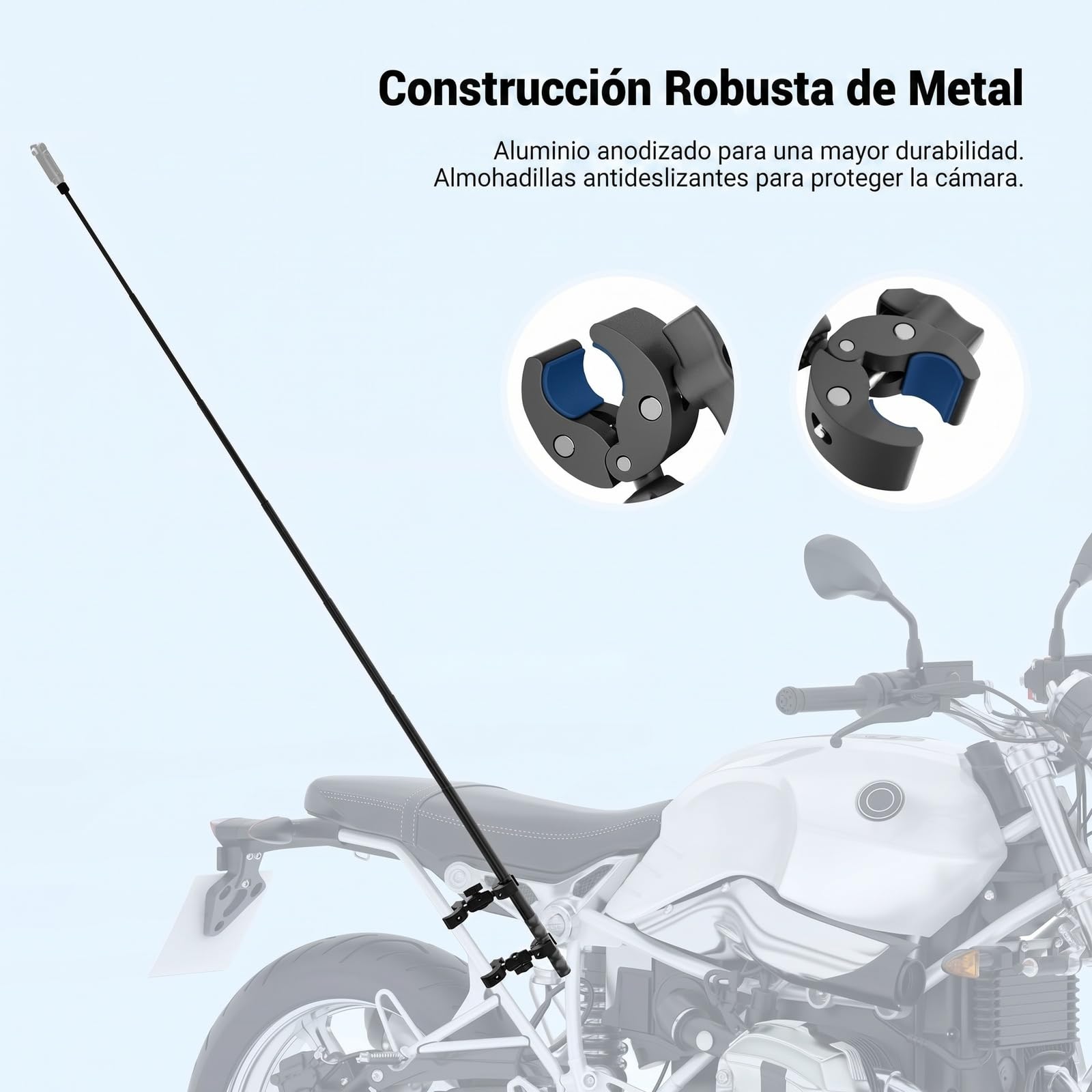 NEEWER BASICS Kit Accesorios Montaje en Motocicleta, Palo Selfie Invisible, Soporte para Manillar Bicicleta, Compatible con Insta360 DJI OSMO 360 Pocket 3 Action Cam para Grabación de Video POV, GP-32