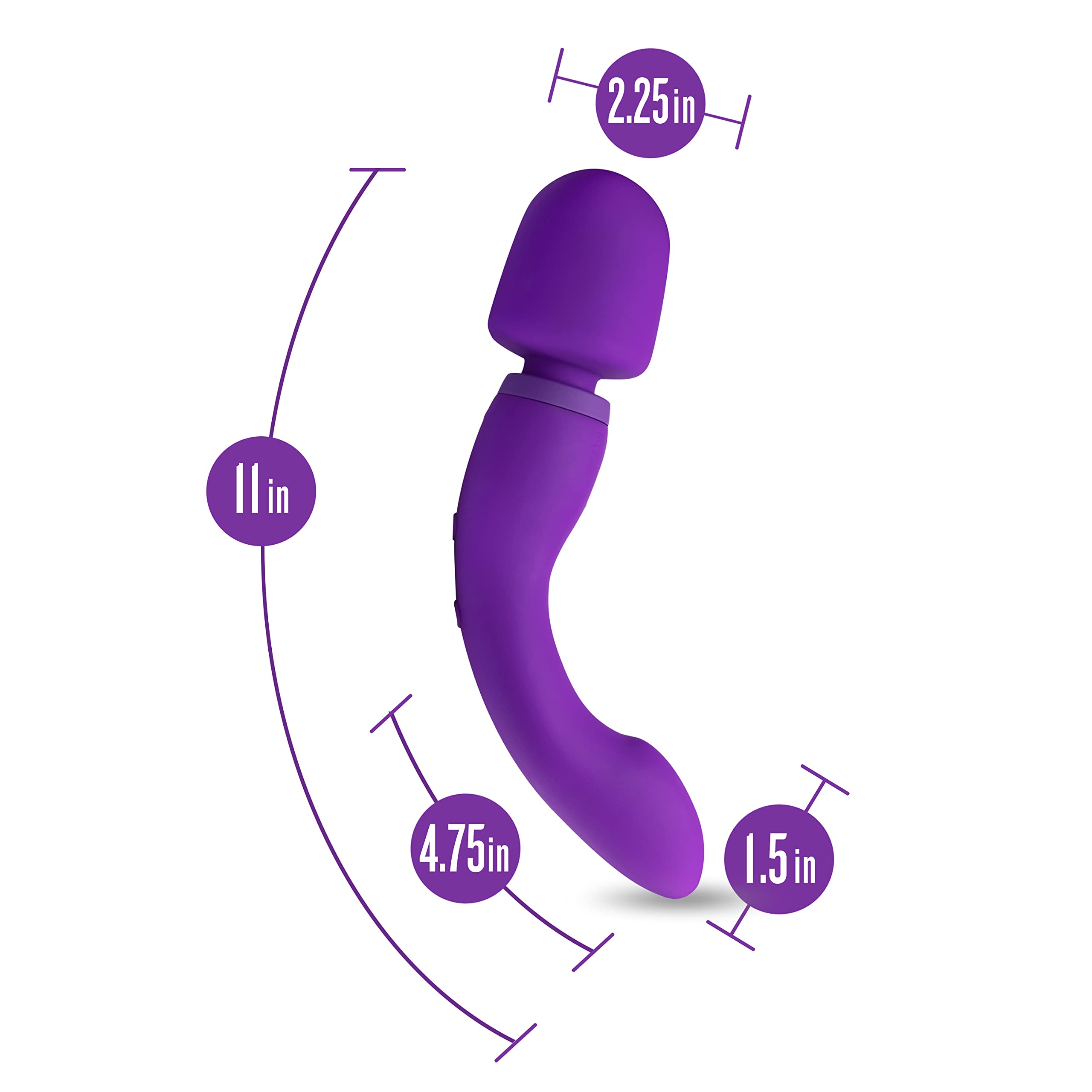 Blush Wellness Dual Sense - Innovative Touch Sensitive Ultra Soft Silicone Massage Wand - Target Sore Muscles- 10 Powerful Rumbly Vibration Functions On Both Ends of Massager - IPX7 Waterproof