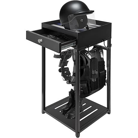 Tactical Duty Gear Rack with Thin Blue Line Flag