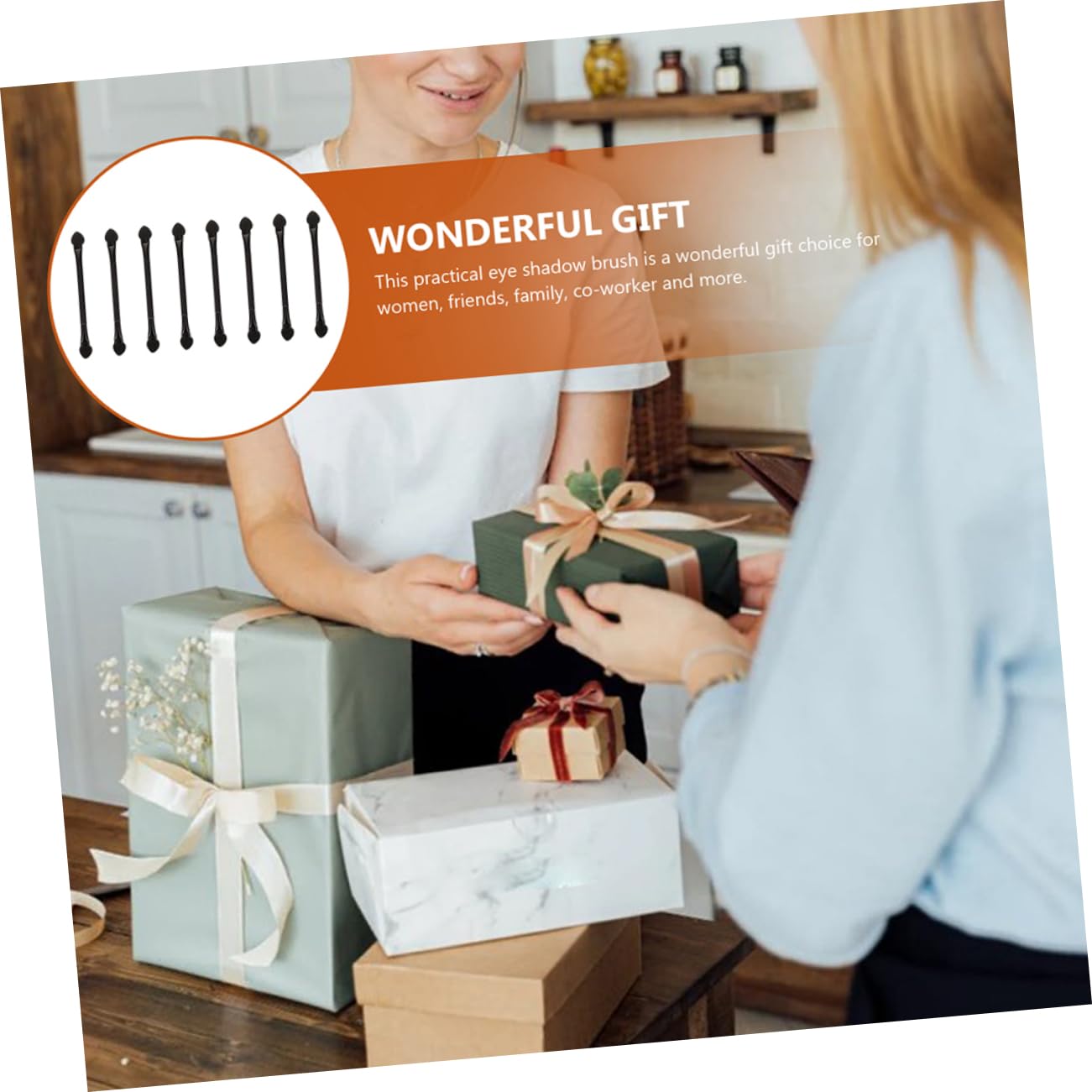 TOVINANNA 25pcs Double-end Eye Shadow Sticks Sponge Brush Sponge Applicator Makeup Tool Kit for Eyes Lips Nose