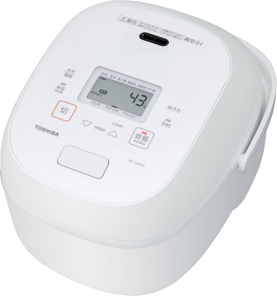 23年 TOSHIBA 炊飯器 RC-10VRV 炎匠炊き 真空IH 5.5合 Amazon | TOSHIBA(東芝) 炊飯器 炎匠炊き 5.5合 RC-10VRV(W