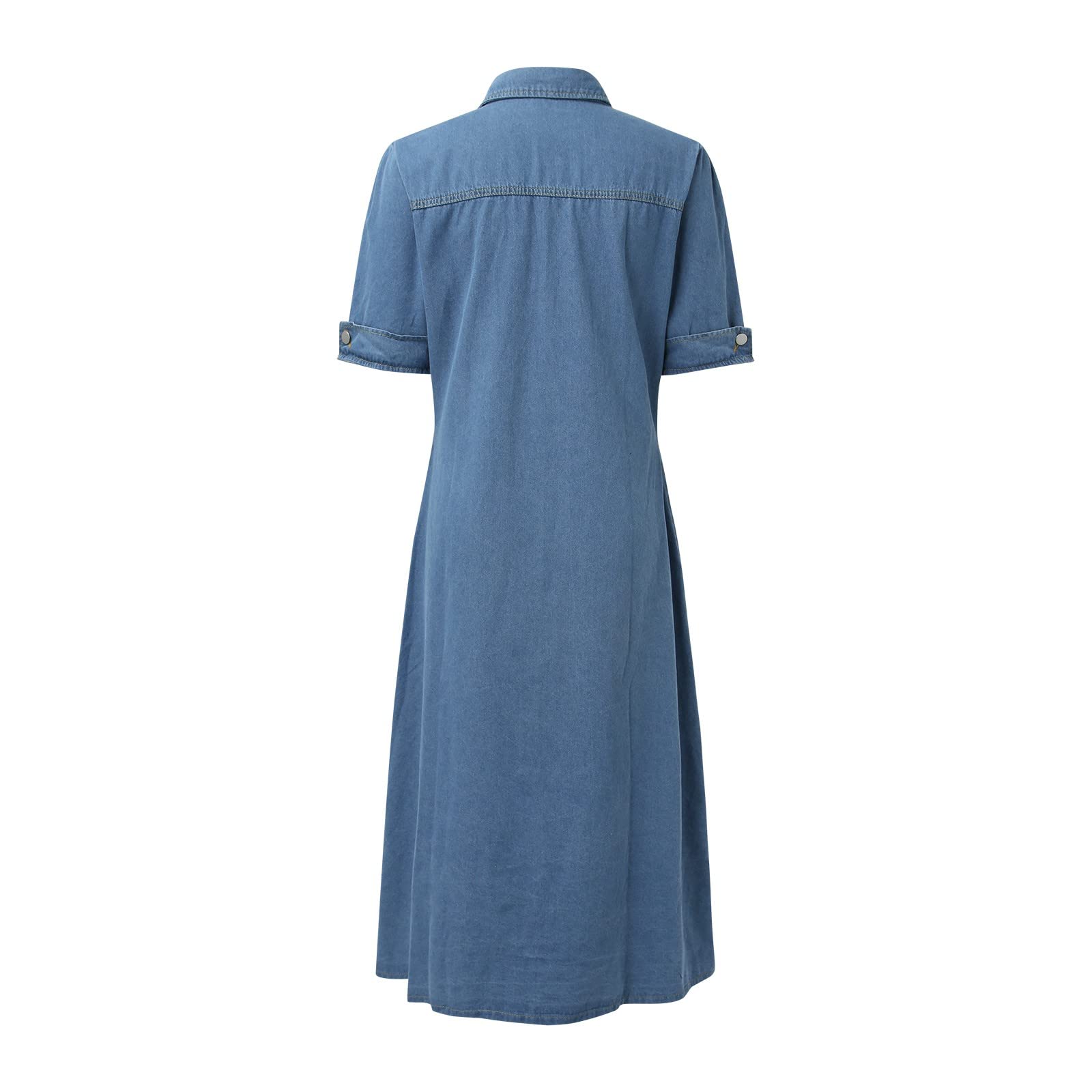 Vestidos de mujer a la moda para mujer, falda de bolsillo, casual, de mezclilla, con botones, vestido de fiesta, vestido de noche