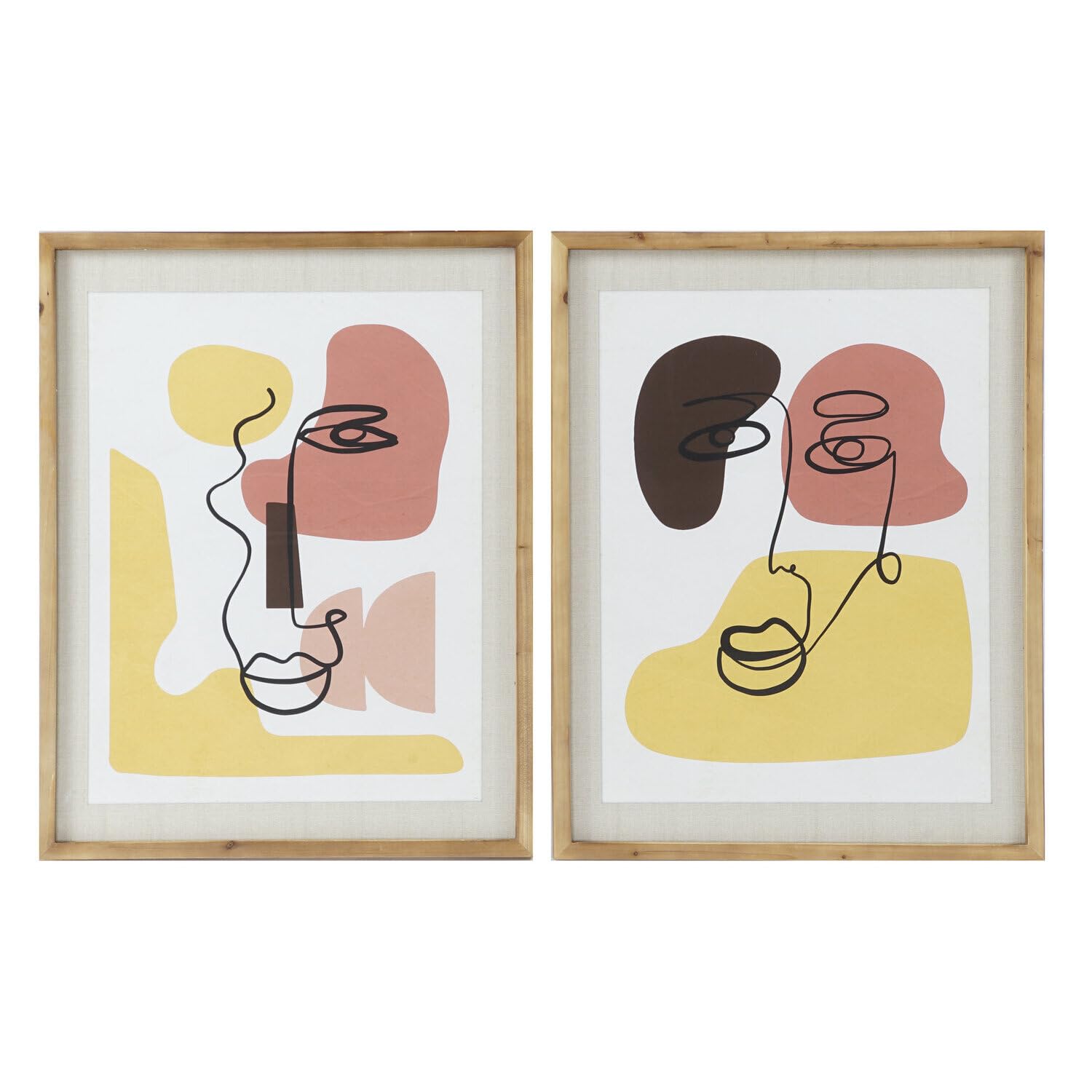 Cadre abstrait visage 55x70cm en verre pour créer un salon moderne et chaleureux