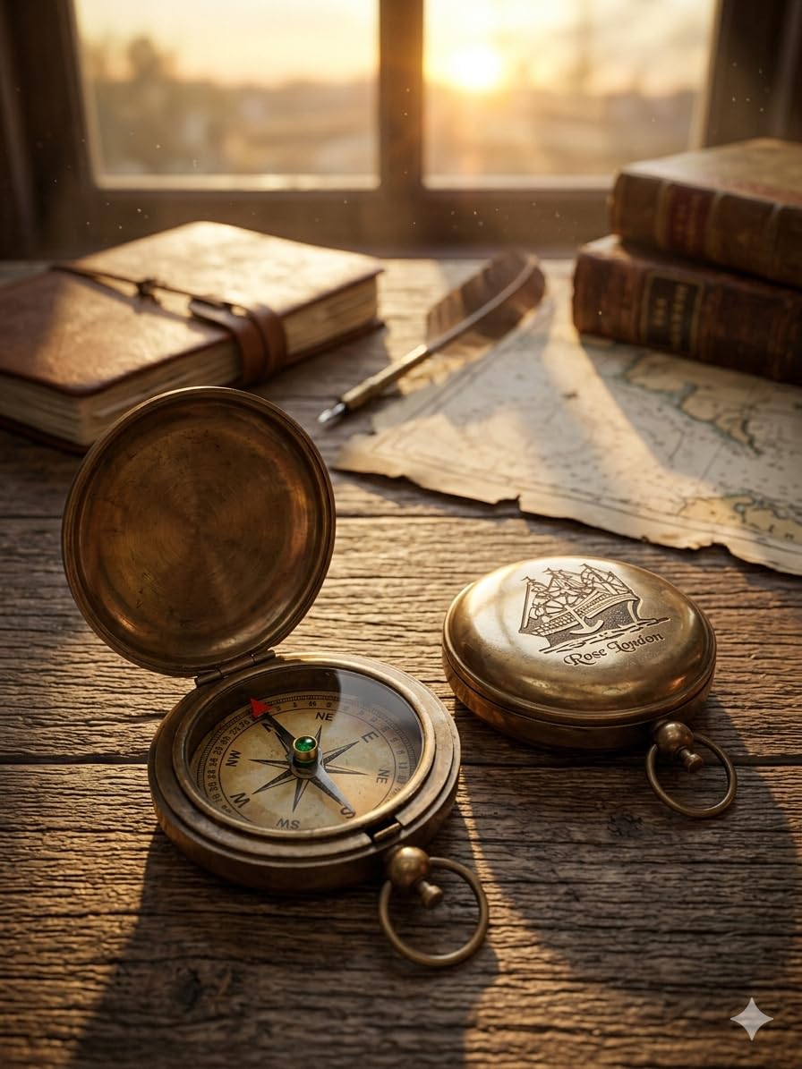 Zenvira Hub Brass Rose London Pocket Compass 2 Inch, Vintage Look Push Button Compass Nautical Navigation Collectible Gift for Men, Travelers & Adventurers-picture-41