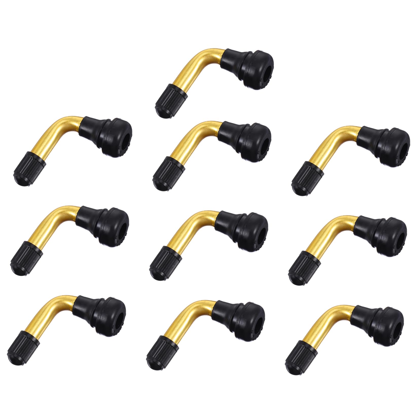 Cabilock 10Pcs Tire Valves Extension Adapters Angled Valve Connectors for Easy Inflation Compatible with Motorcycles Scooters and Bikes Durable Material