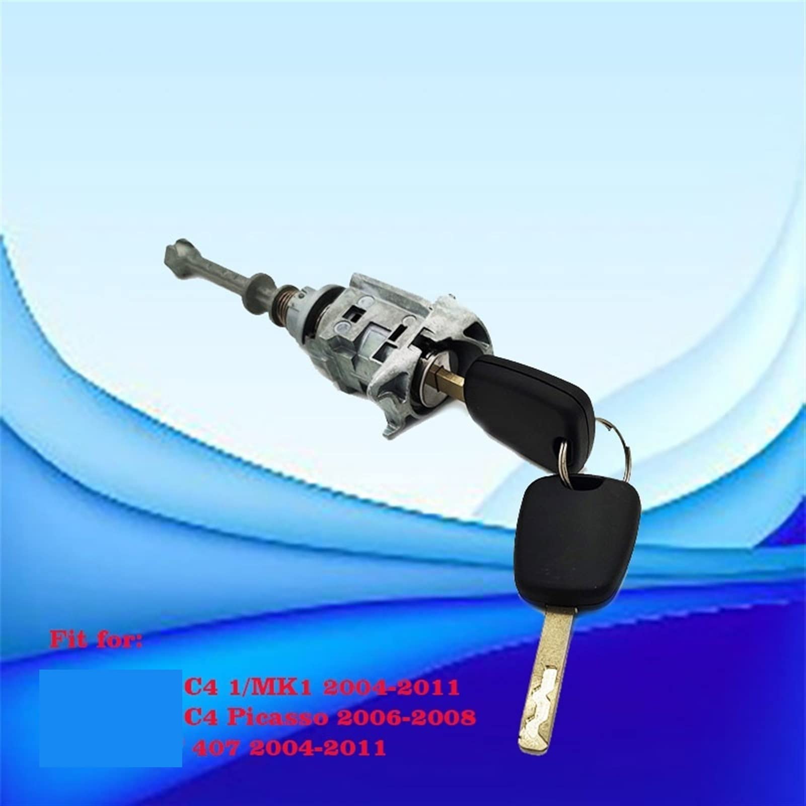 Cilindro serratura porta anteriore sinistra con 2 chiavi, for Citroen, C4 2004-2011 Picasso 2006-2008 Cilindro di blocco accensione