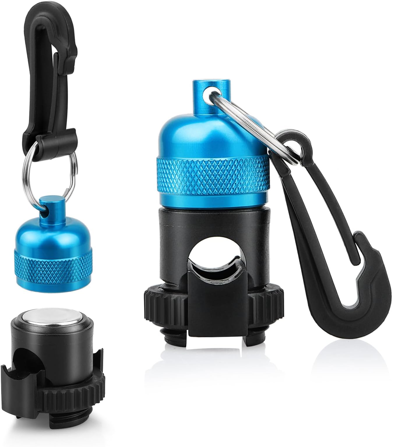 2PACK Scuba Regulator Hose Holder, Magnetic Adjustable Octopus Holder Octo Tank Retainer with Clip, Installs to Your BCD Easily!