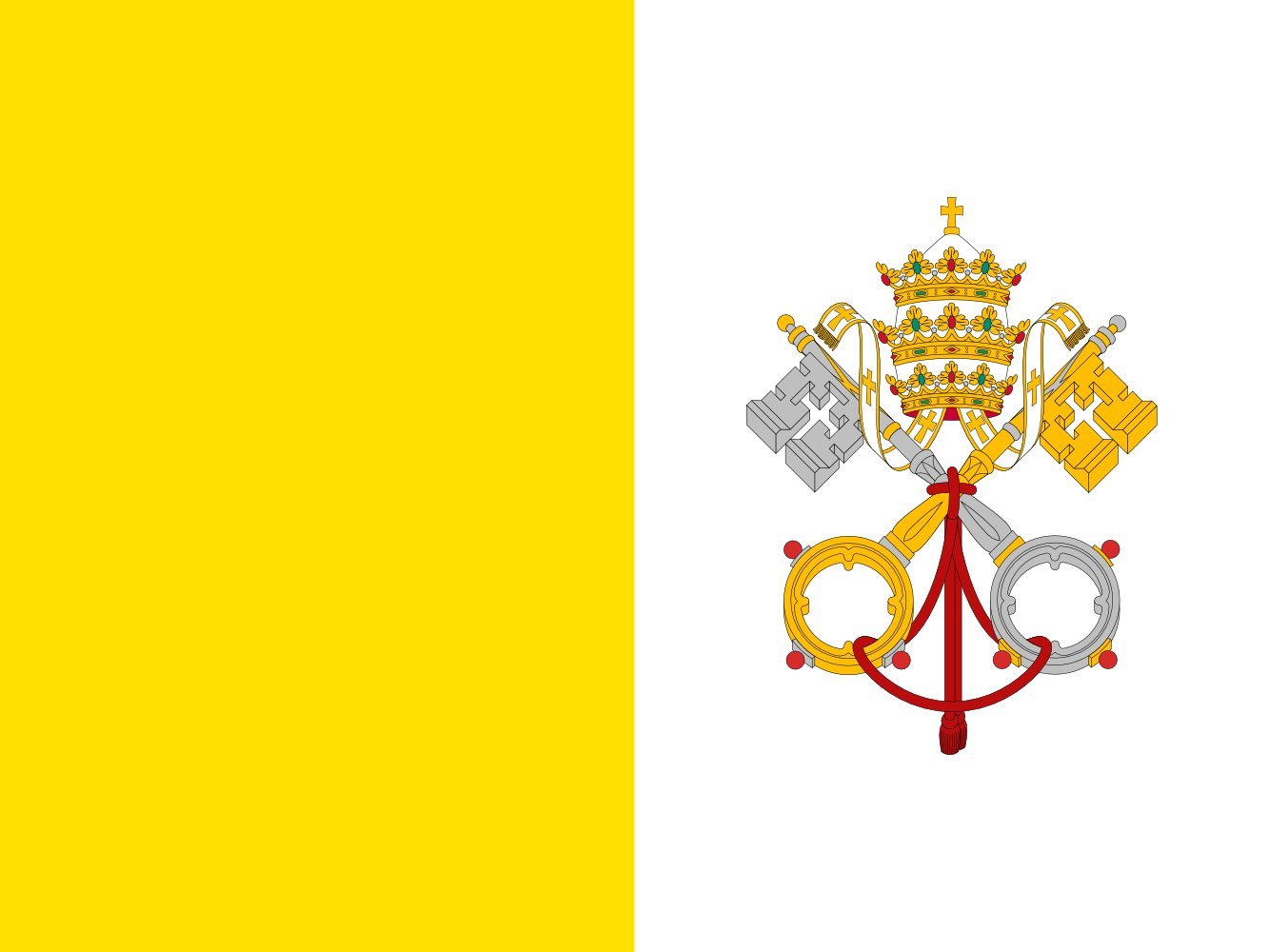 Drapeau Papal States 1825-1870 pavillon marchand historique XL
