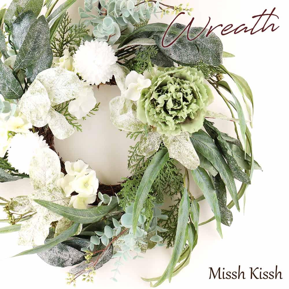 Amazon.co.jp: [ミッシュ キッシュ] クリスマスリース フラワー スノー