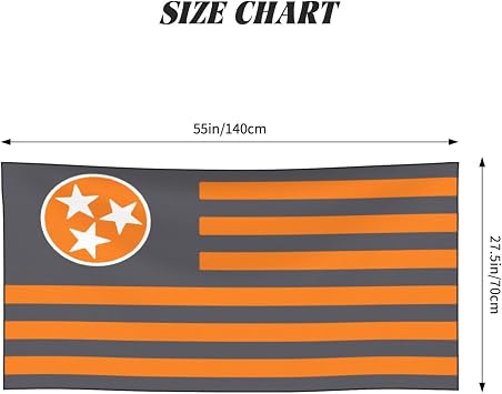Tennessee Tri-Star Beach Towel 27.5 x 55 Inches - Quick Dry Sand-Free Towels | Lightweight & Compact for Travel | Oversized Pool Towel for Adults, Summer, Vacation