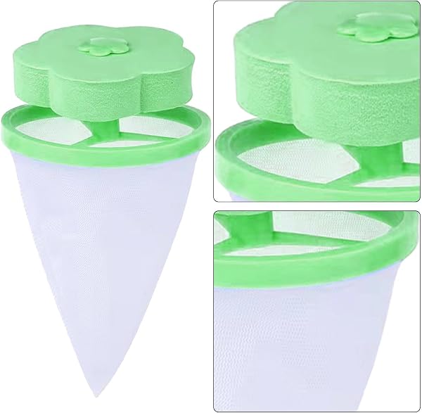 Washing Machine Hair Catcher,Reusable Hair Filter Bag for Laundry - Plum-Shaped Cleaning Mesh Bags, Household Floating - 5