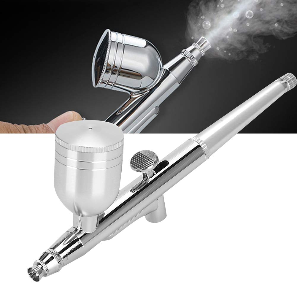 Oxygen Injection Airbrush, 0.3mm Water Oxygen Sprayer Handheld Moisturizing Water Oxygen Injection Airbrush Spray Gun Beauty Device Skin Care Tool Accessories (Silver)