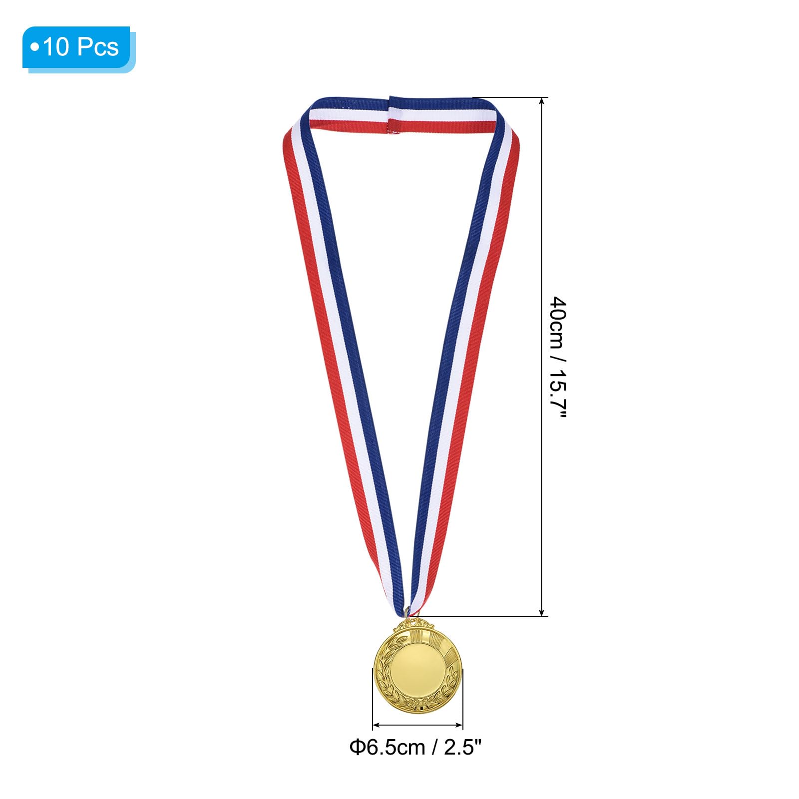 PATIKIL Medallas de premio en blanco, medallas de premio con cinta para el cuello, haz tu kit de medallas, premio de medallas ganadoras para competiciones