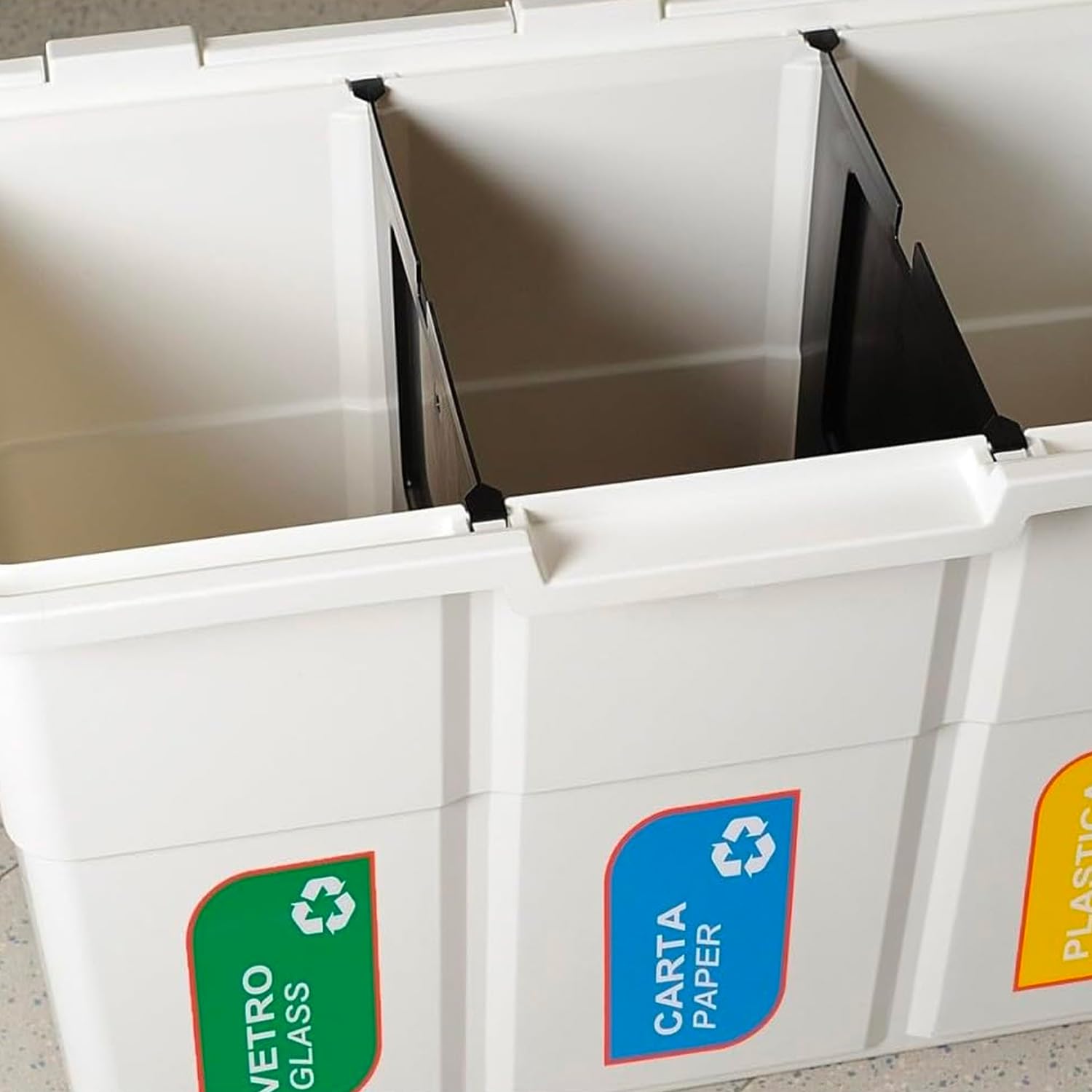 Avilia Lot De 3 Poubelles Pour Collecte Différenciée 50L – Boîtes