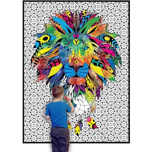 DEBBIE LYNN Giant Coloring Poster - The Jumbo Coloring Sheet for Kids and Adults, an Oversized Coloring Sheet, Wall Coloring Mural Size 48