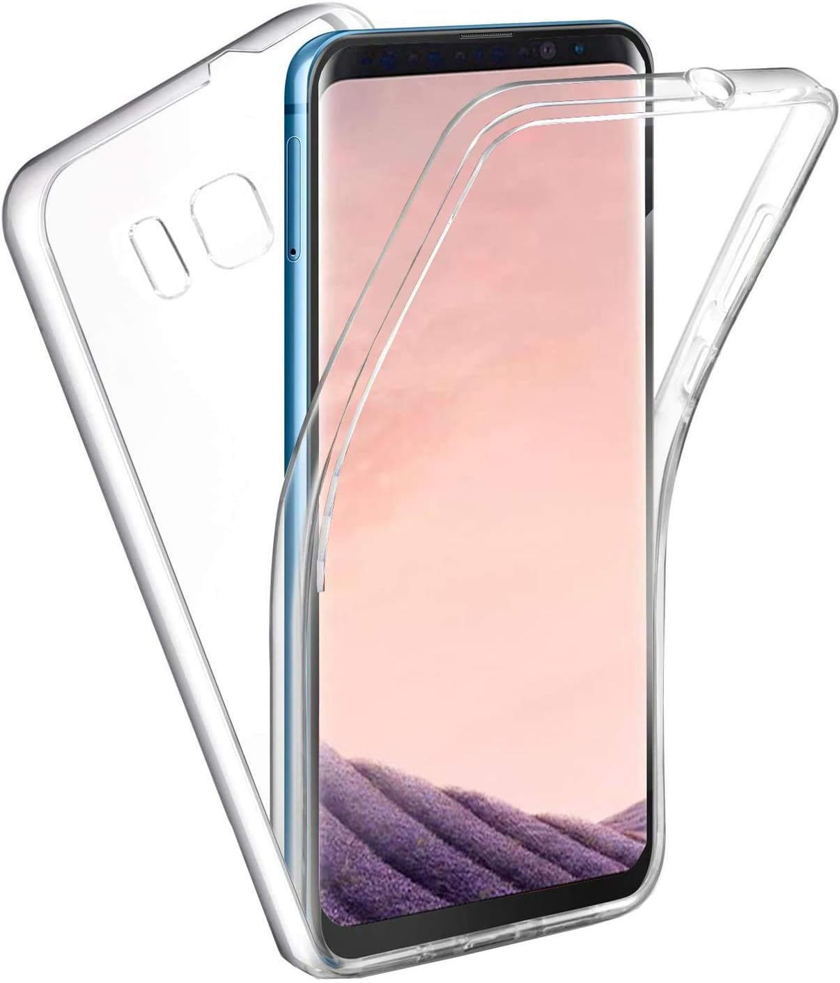 KP TECHNOLOGYGalaxy S8 Plus (S8+) Case - (360 Front + Back Protection) Crystal Clear Full Complete Protection with PC Gel Case For Samsung Galaxy S8 Plus (Galaxy S8 Plus Clear Case)