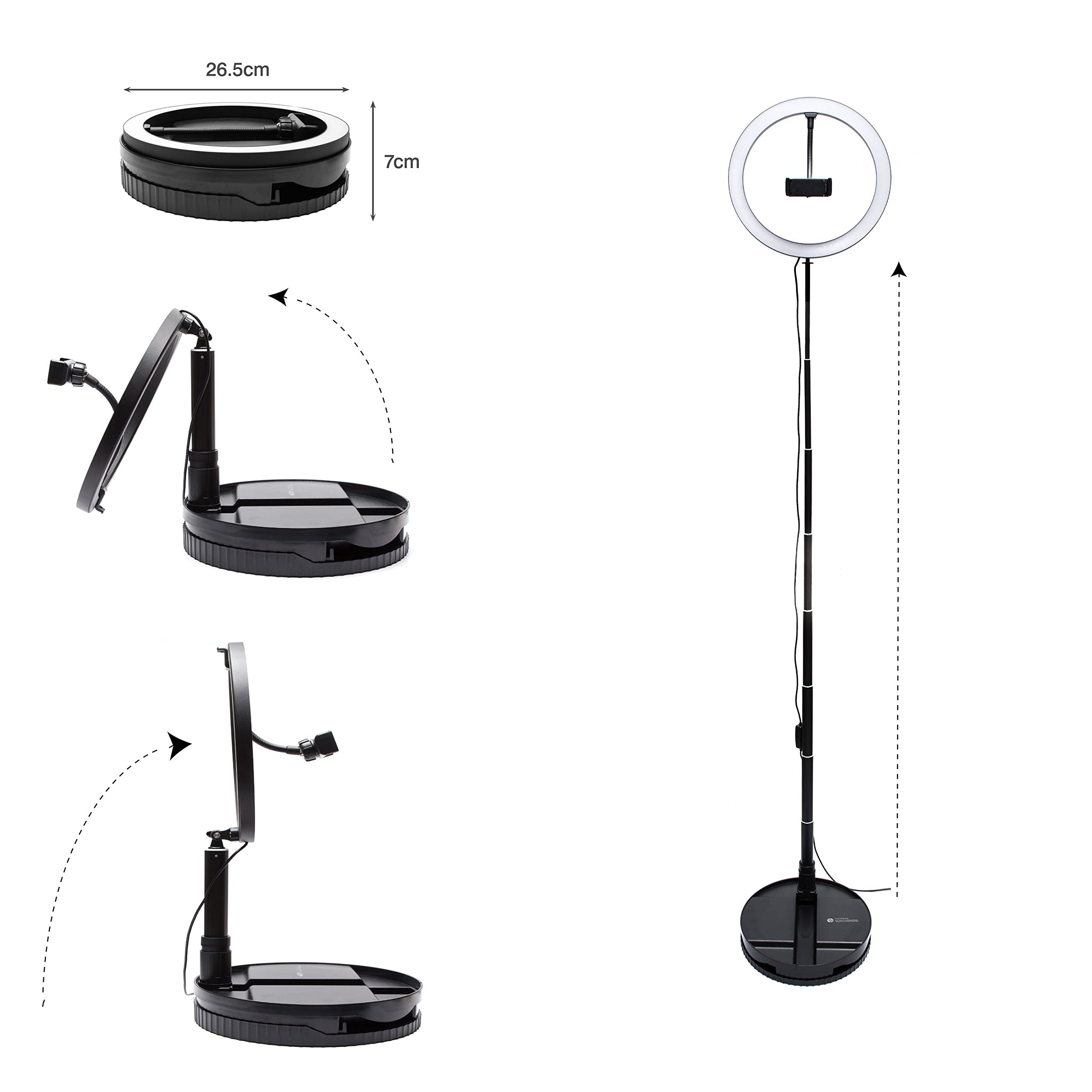 Rio Trucco pieghevole e Vlogging Dimmable LED Ring Light