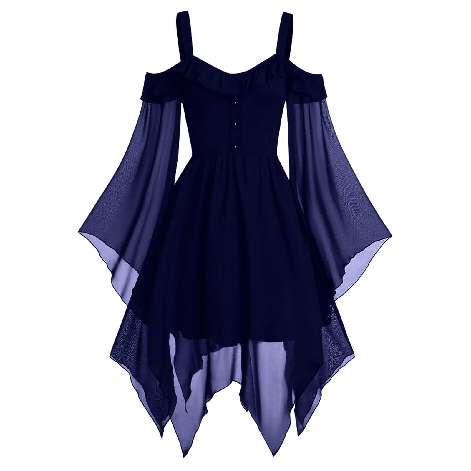 Plus Size Halloween Costumes for Women High-Low Lace Hem Corset Sleeveless V Neck Halloween Dresses Spider Witch Bats Pumpkin Ghost Gothic Steampunk Halloween Dress Renaissance Cosplay Costume